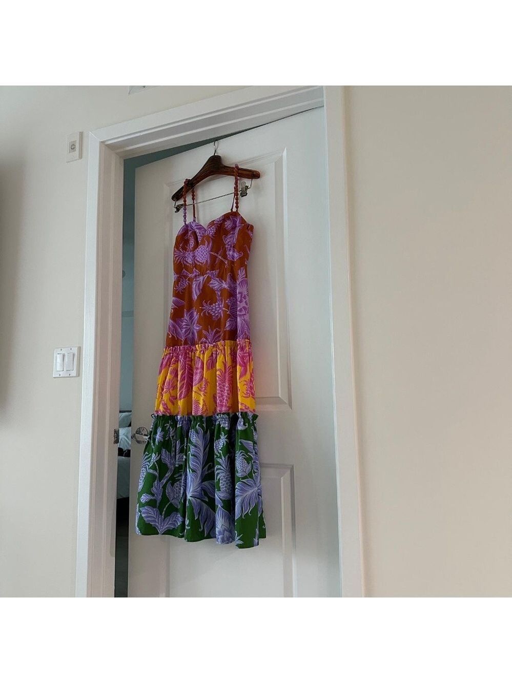 Farm Rio Mixed Tropical Swing Sleeveless Midi Dress - Picture 6 of 8